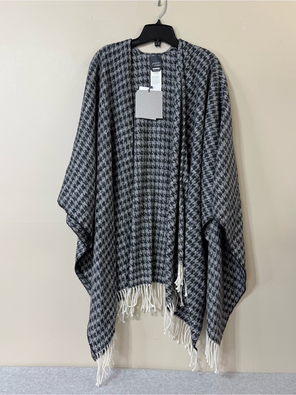 PERSONA (BY MARINA RINALDI) CARONTE Houndstooth Fringe Poncho